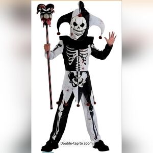 Skeleton Jester Kids Costume - Black and White